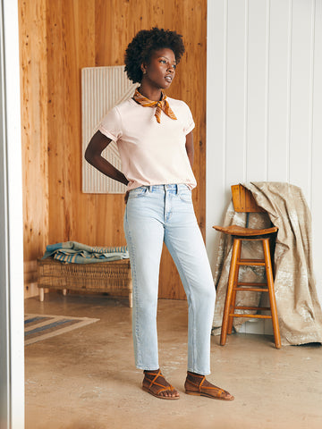 Sunwashed Crew Tee - Peach Whip
