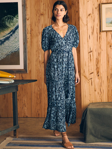 Orinda Maxi Dress - Blue Esna Floral