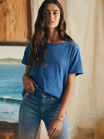 Sunwashed Crew Tee - Medium Indigo Wash