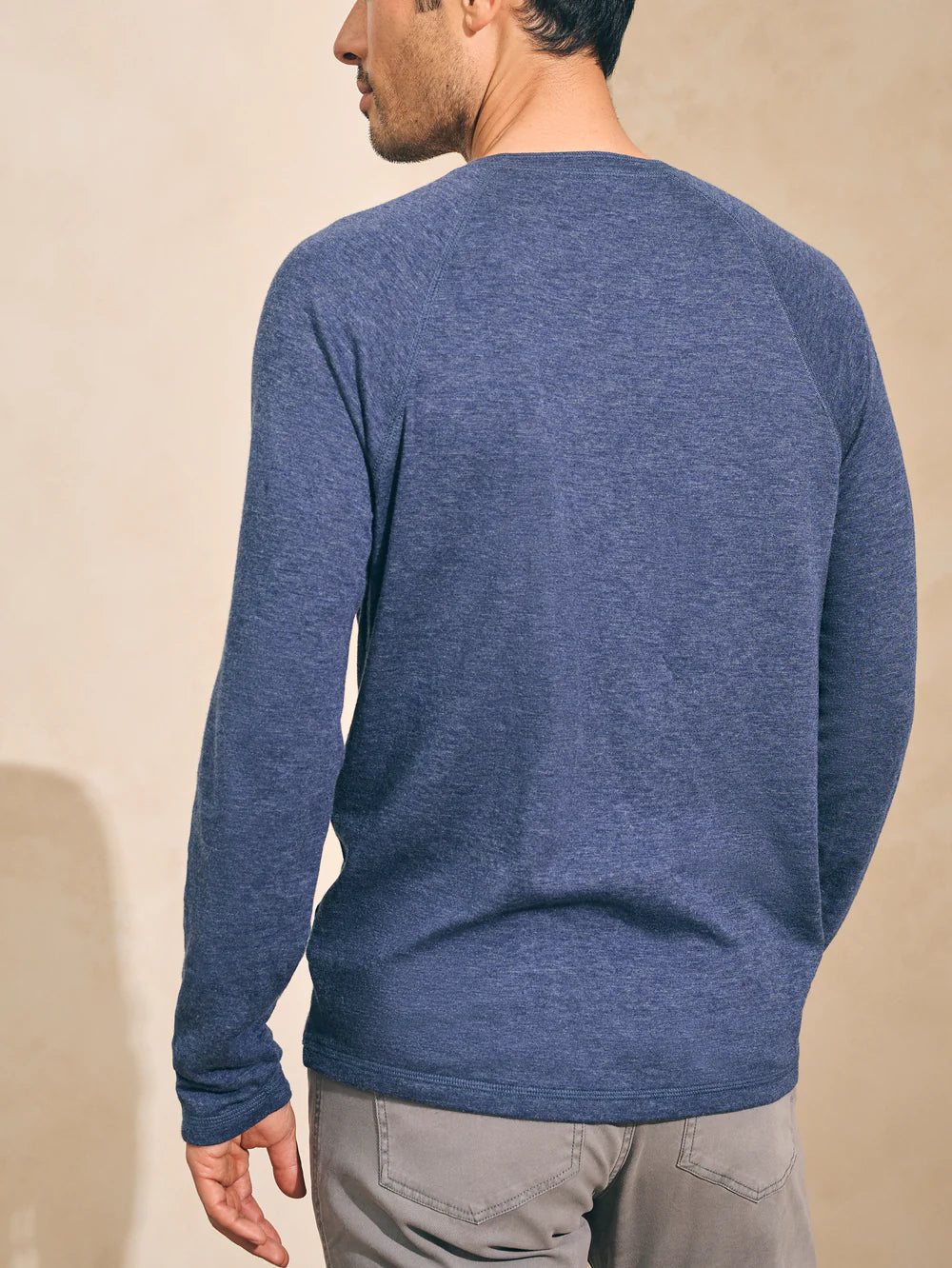 Cloud Long Sleeve Henley - Navy Heather