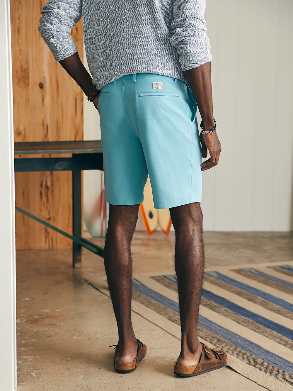Belt Loop All Day Shorts (9&quot;) by Faherty in Turquoise Sky