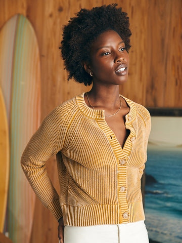 Sunwashed Fisherman Cardigan - Golden Brown