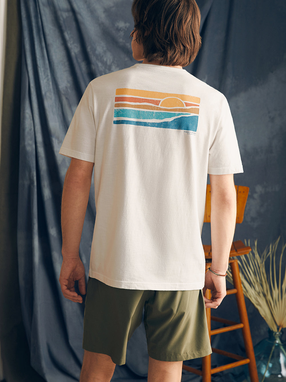 Sunwashed Graphic Tee by Faherty in White