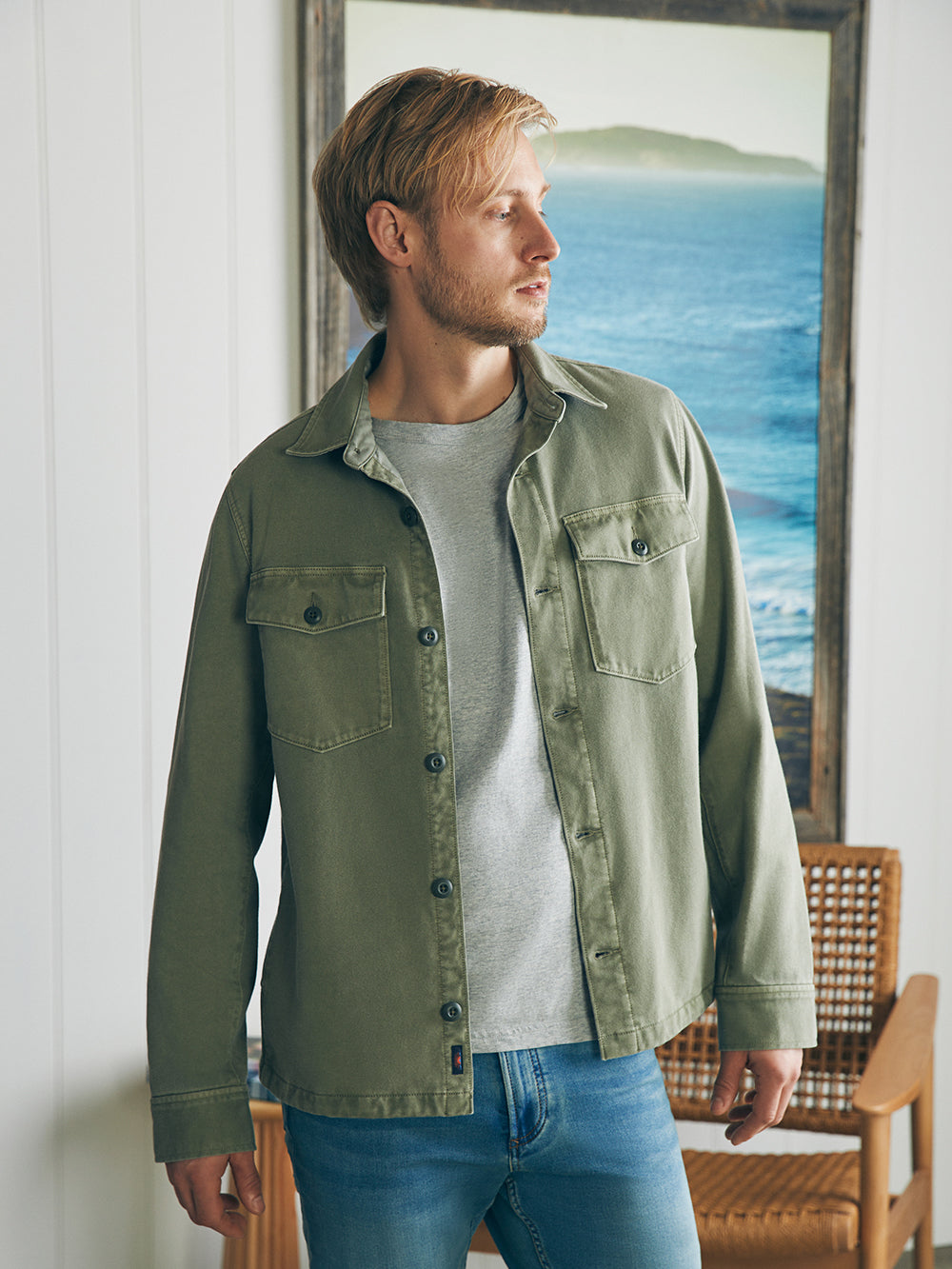 Jersey Shirt Jacket - Surplus Olive