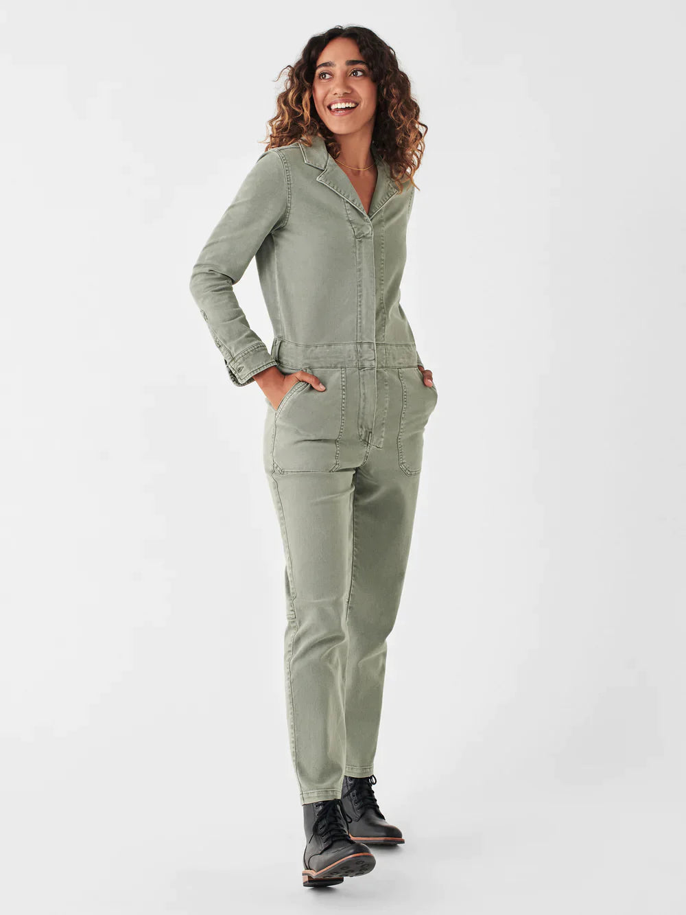 Overland Twill Jumpsuit - Olive