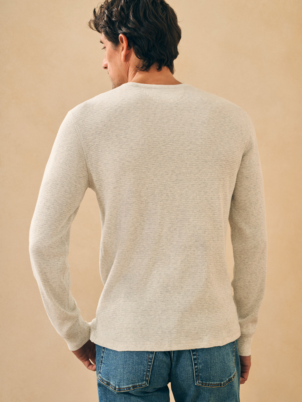 The Surplus Waffle Crew By Faherty In Light Dove Heather