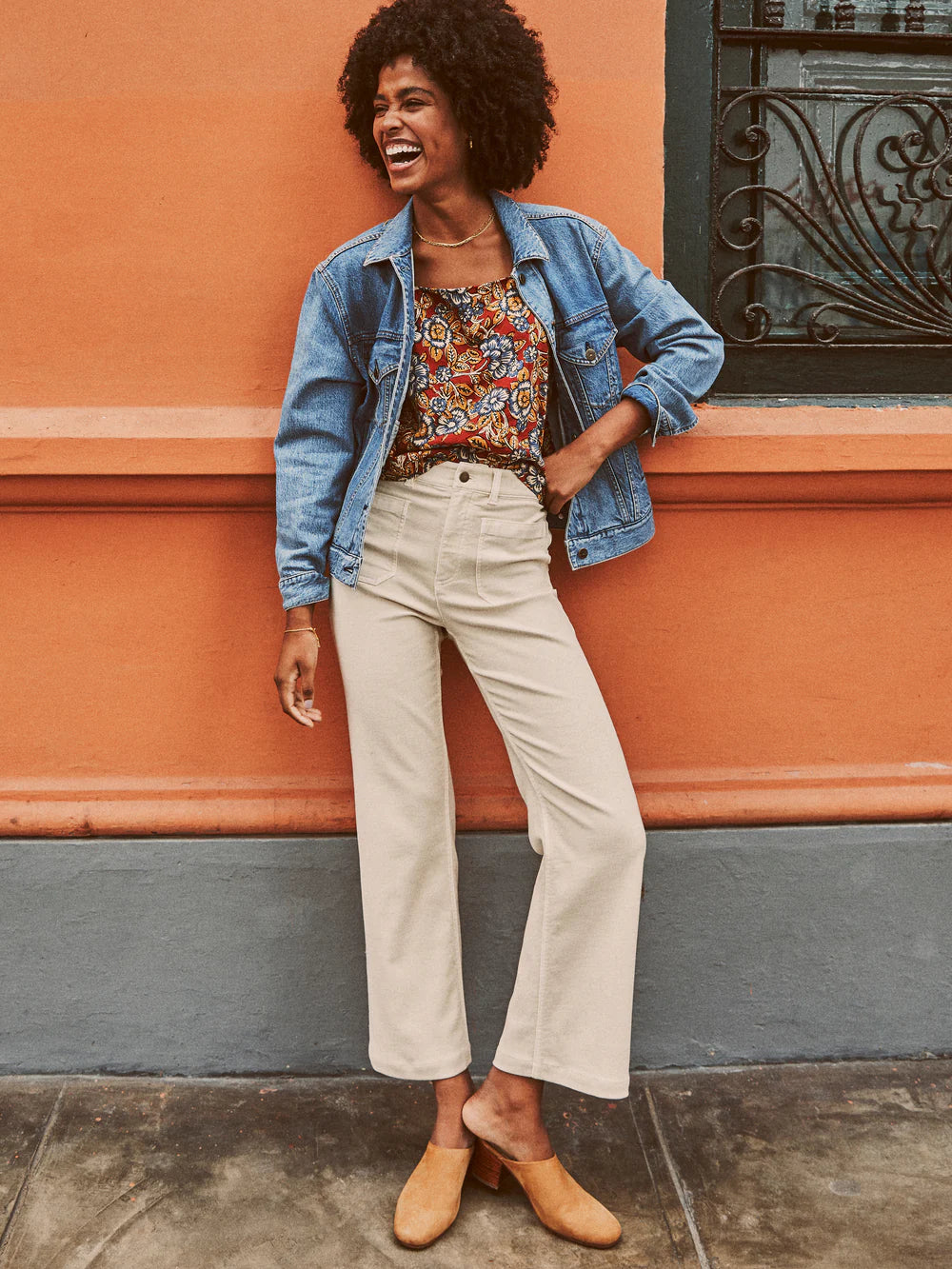 Stretch Terry Wide Leg Pant - Bone White