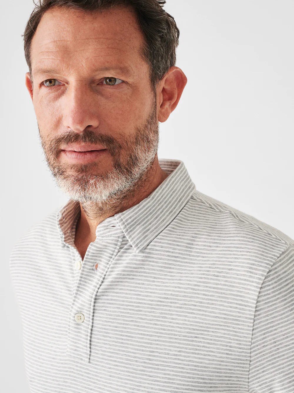 Movement™ Short Sleeve Polo - Dune Stripe Grey