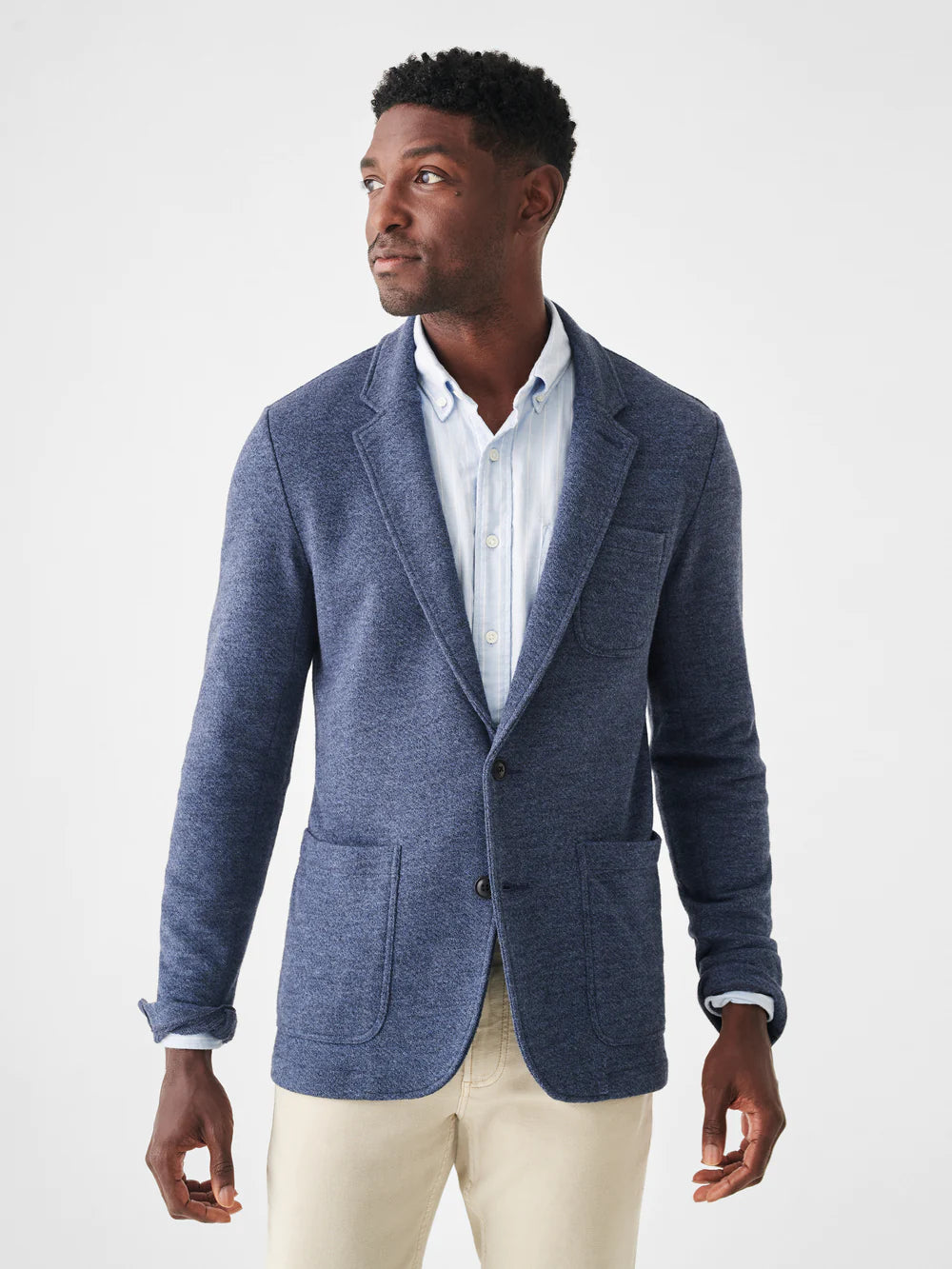 Inlet Knit Blazer - Deep Navy Melange