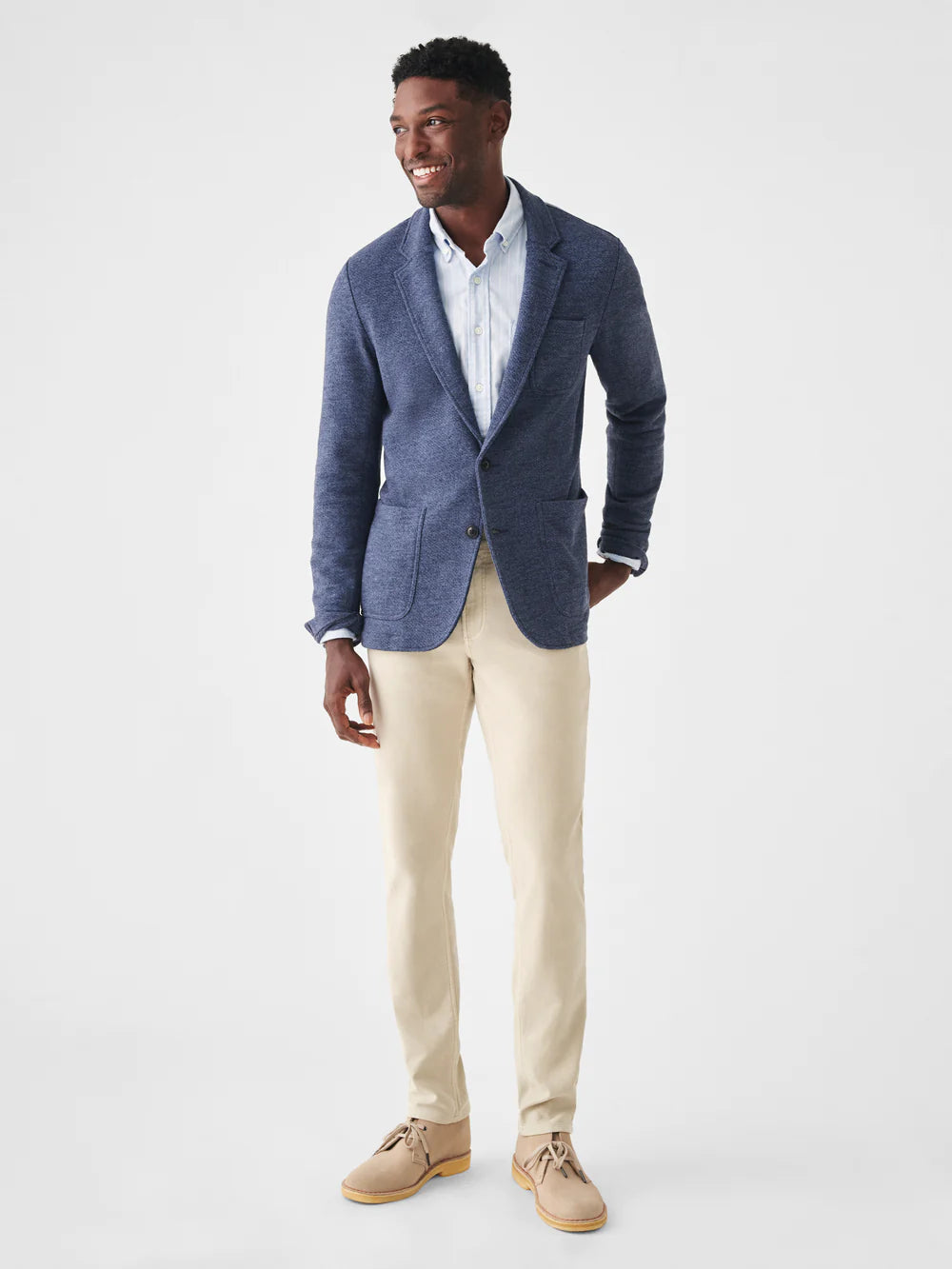 Inlet Knit Blazer - Deep Navy Melange