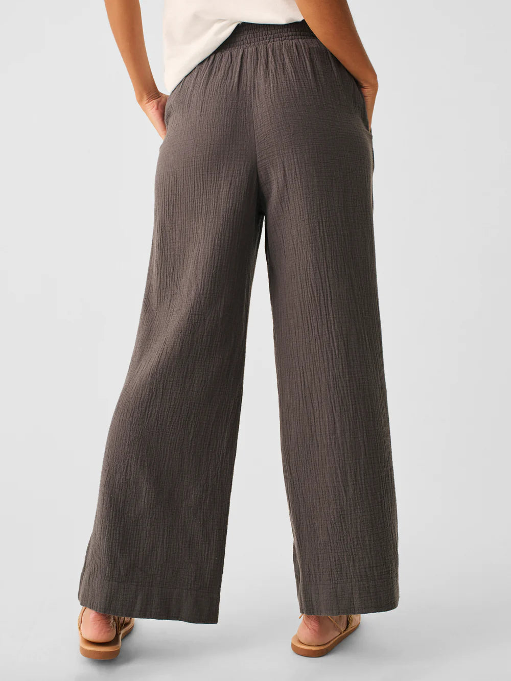 Dream Cotton Gauze Wide Leg Pant - Washed Black