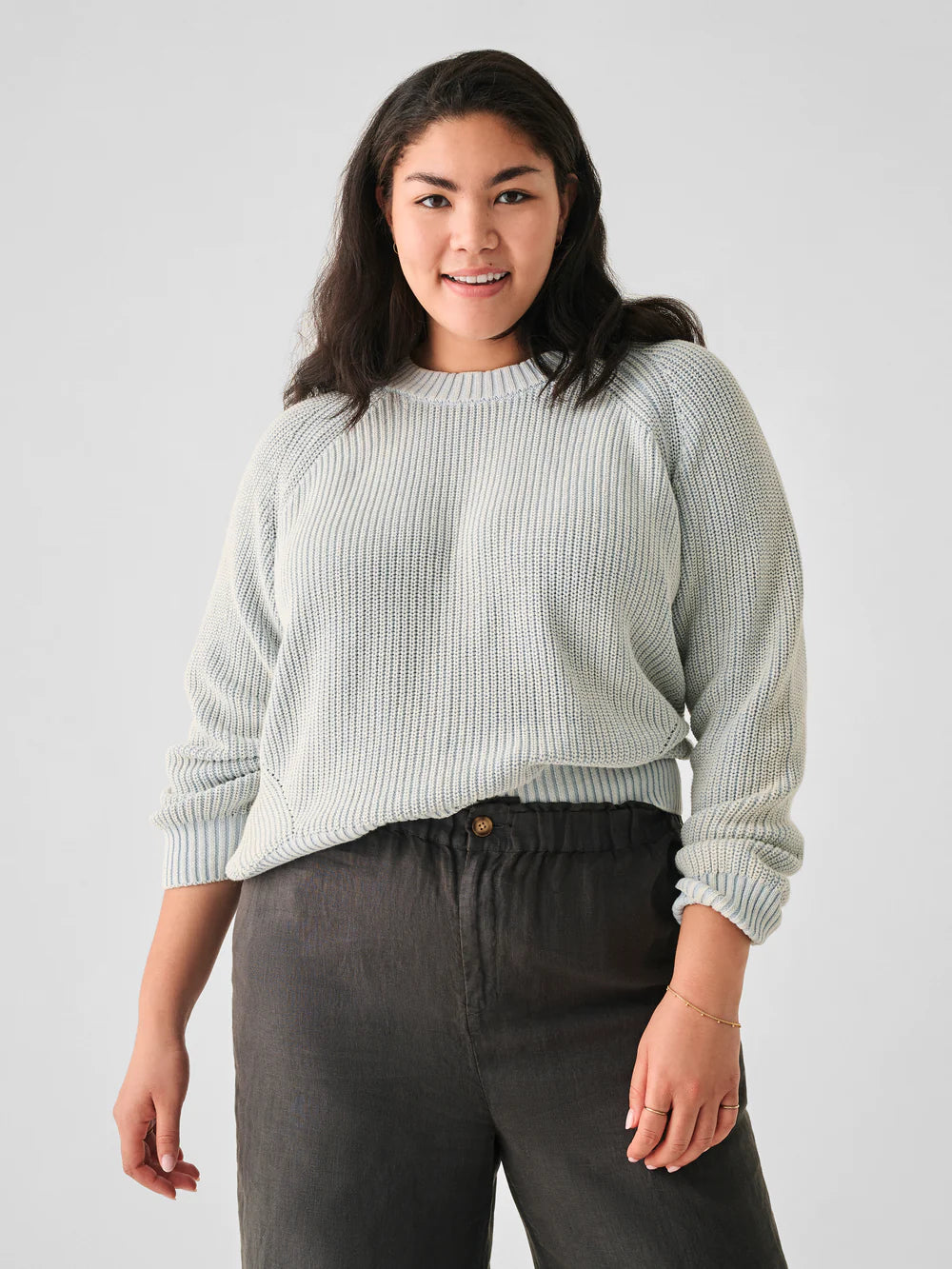 Sunwashed Fisherman Crew Sweater - Heather