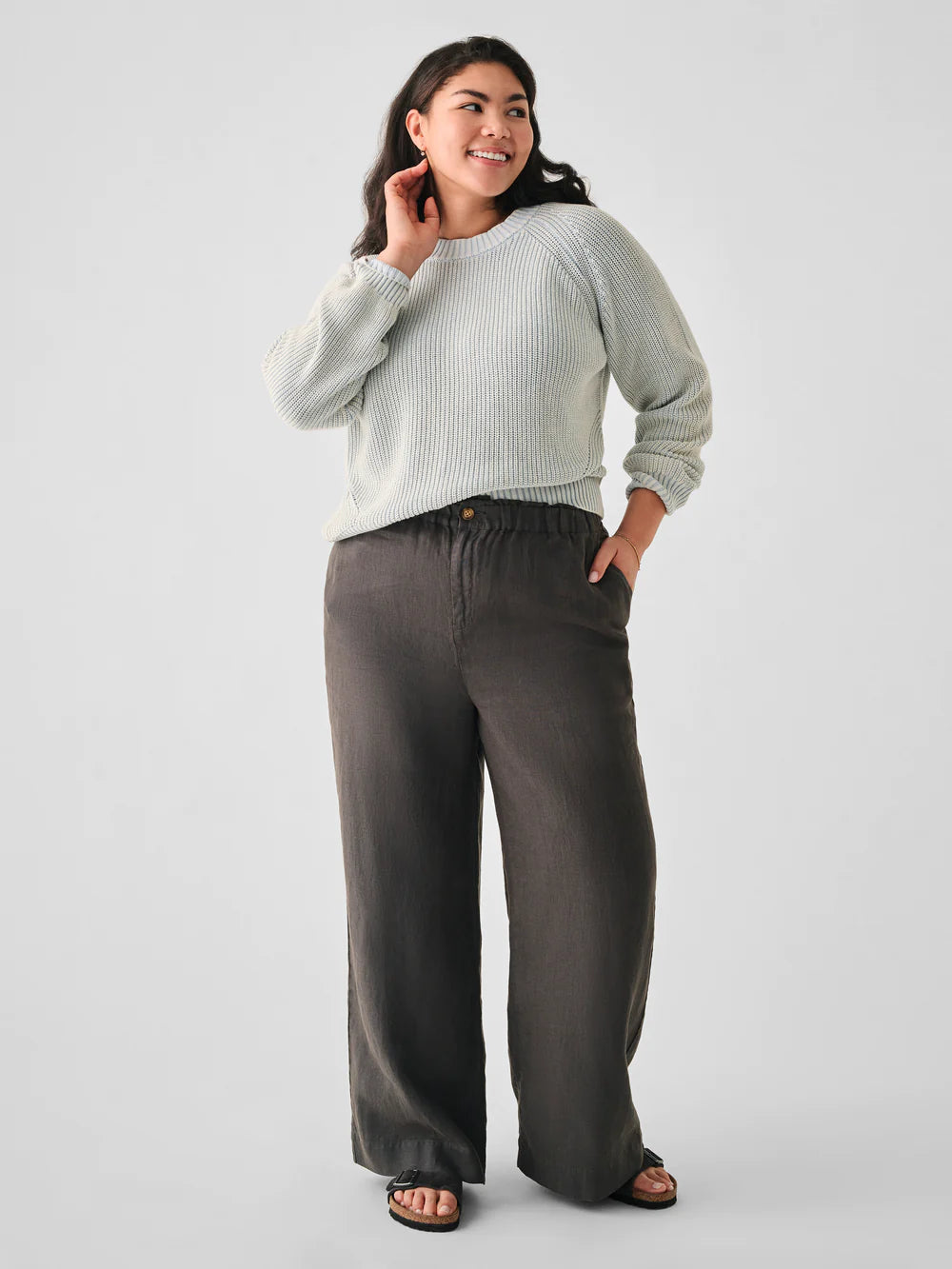 Sunwashed Fisherman Crew Sweater - Heather