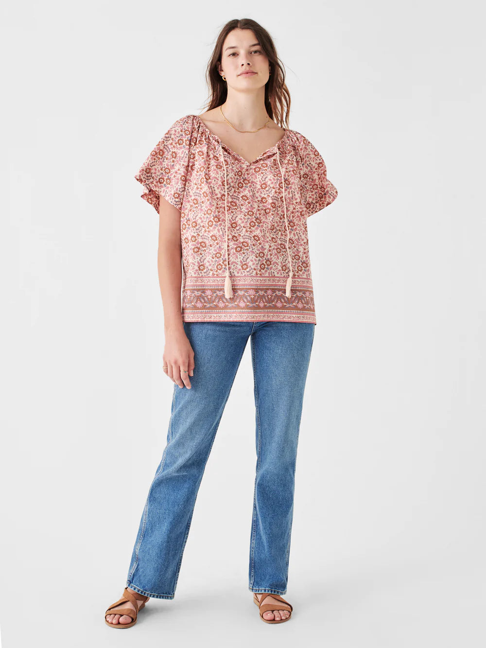 Florence Top - Earth Block Print