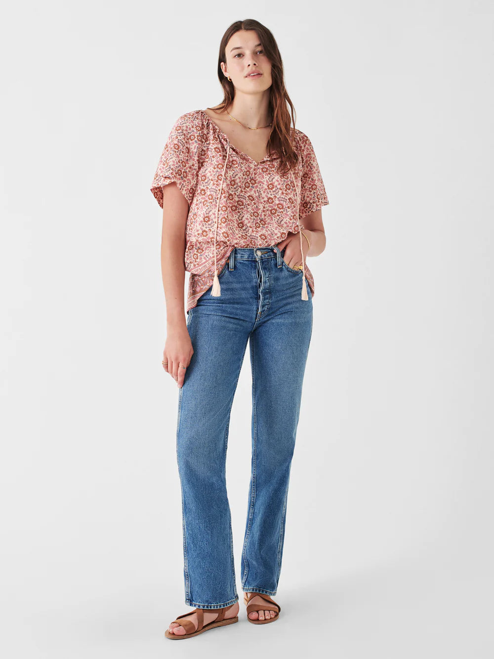 Florence Top - Earth Block Print