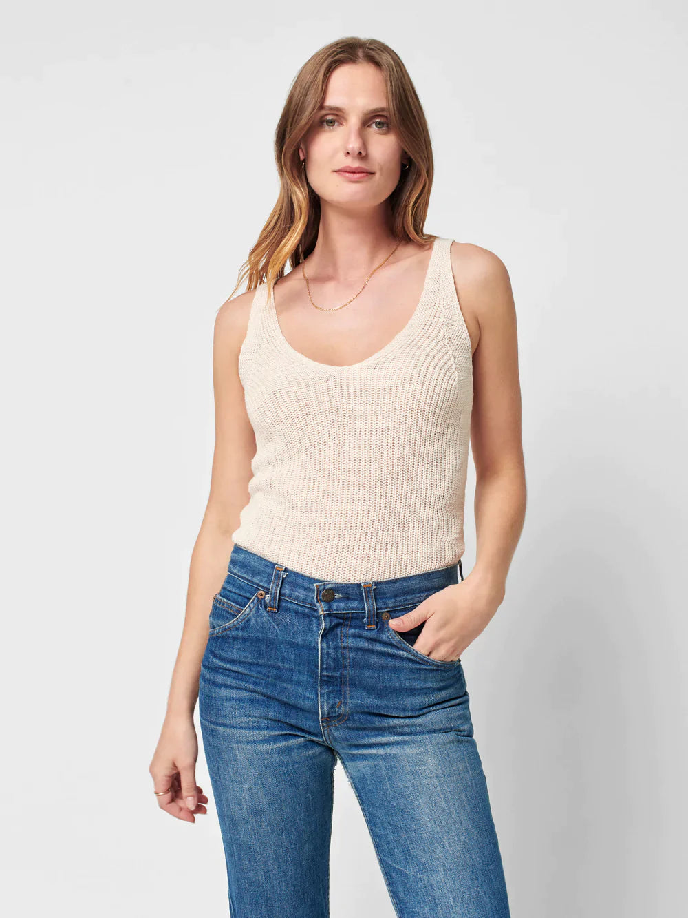 Miramar Linen Tank - Natural